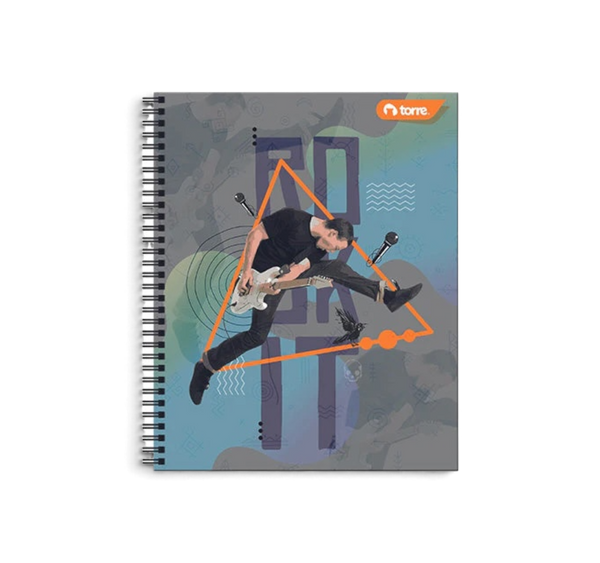 Cuaderno Profesional Doble Espiral Negro 100 Hojas Cuadro Grande