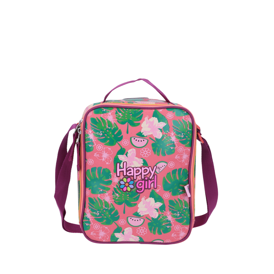 Lonchera Térmica Happy Girl Rosa Escolar Infantil
