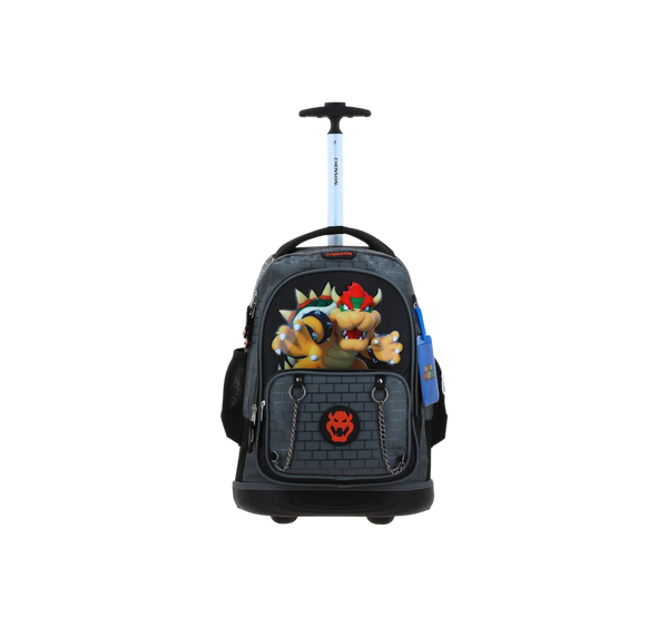 Mochila con Ruedas Mario Bros Gris