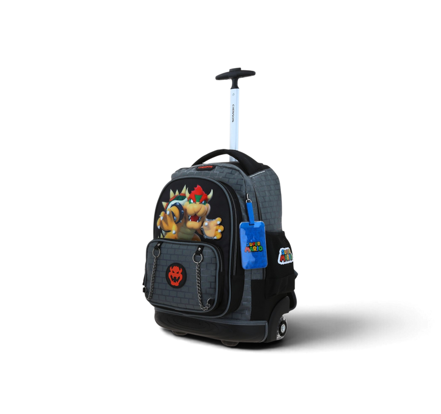 Mochila con Ruedas Mario Bros Gris