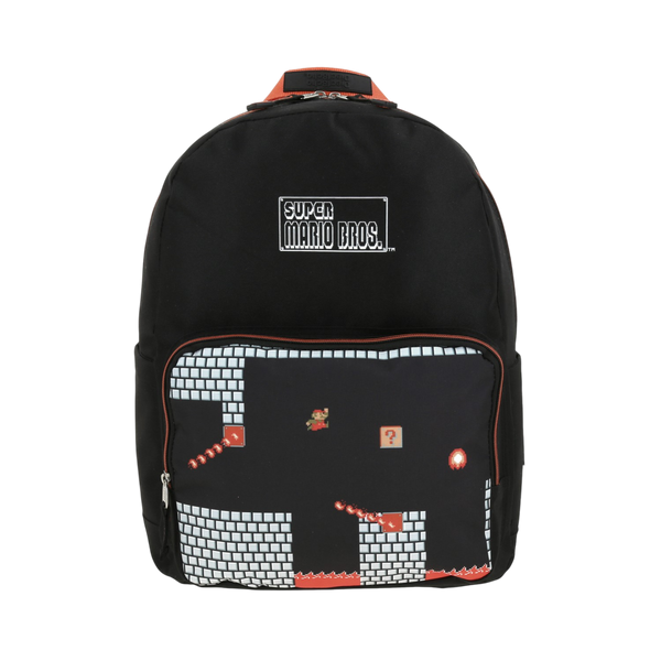 Mochila escolar para niño Mario Bros Negro Divertida y Segura