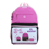 Mochila escolar para niña Happy Girl negra con bolsillos prácticos