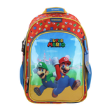 Mochila escolar para niño Mario Bros azul