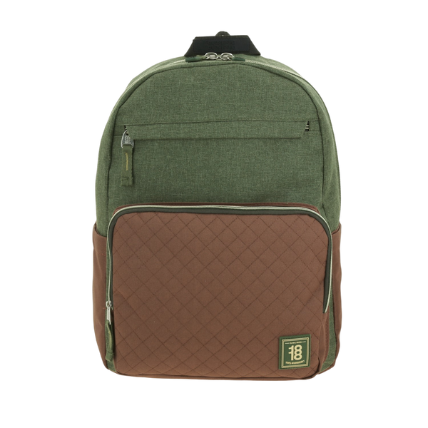 Mochila Escolar 1818 Verde Seco con Porta Laptop 15"