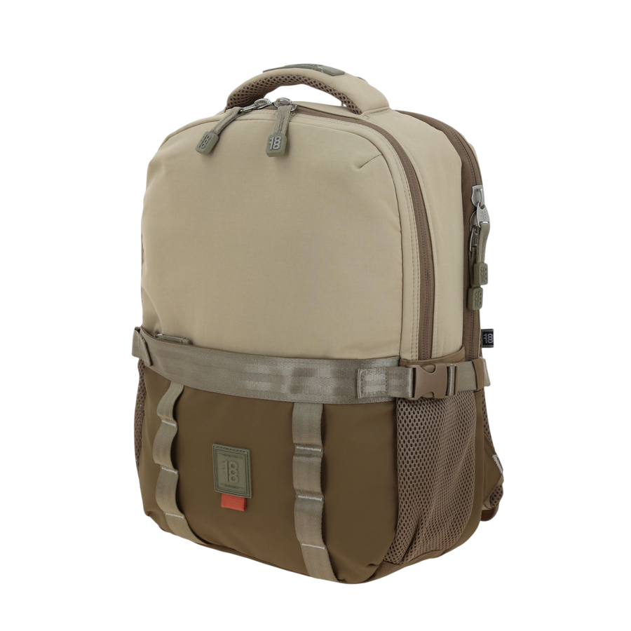 Mochila Escolar 1818 Beige con Compartimento Laptop