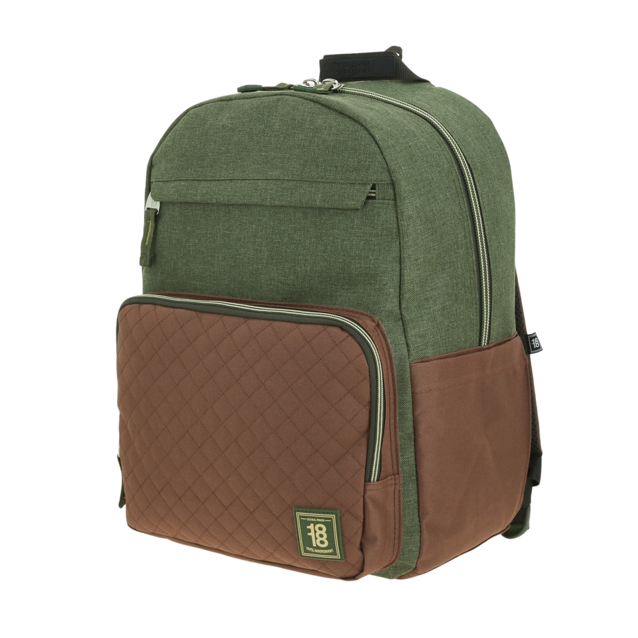 Mochila Escolar 1818 Verde Seco con Porta Laptop 15