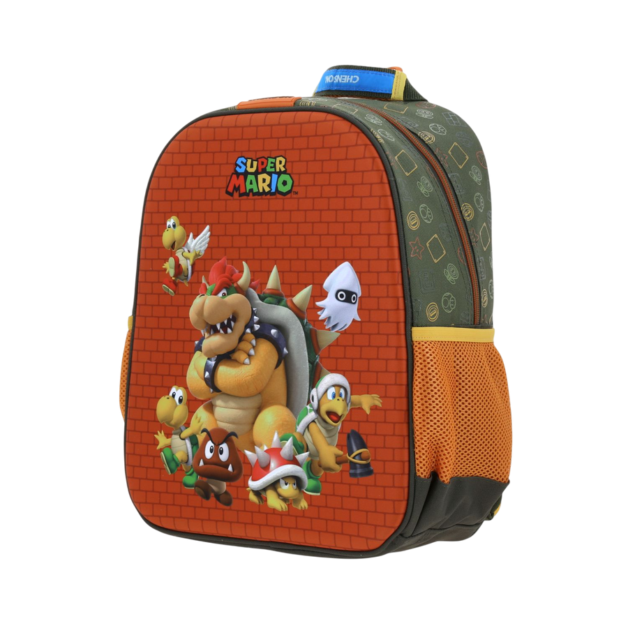 Mochila escolar para niño Mario Bros Verde seco