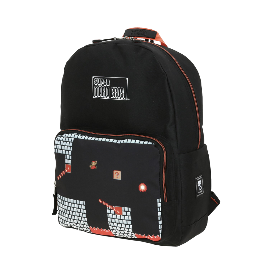 Mochila escolar para niño Mario Bros Negro Divertida y Segura