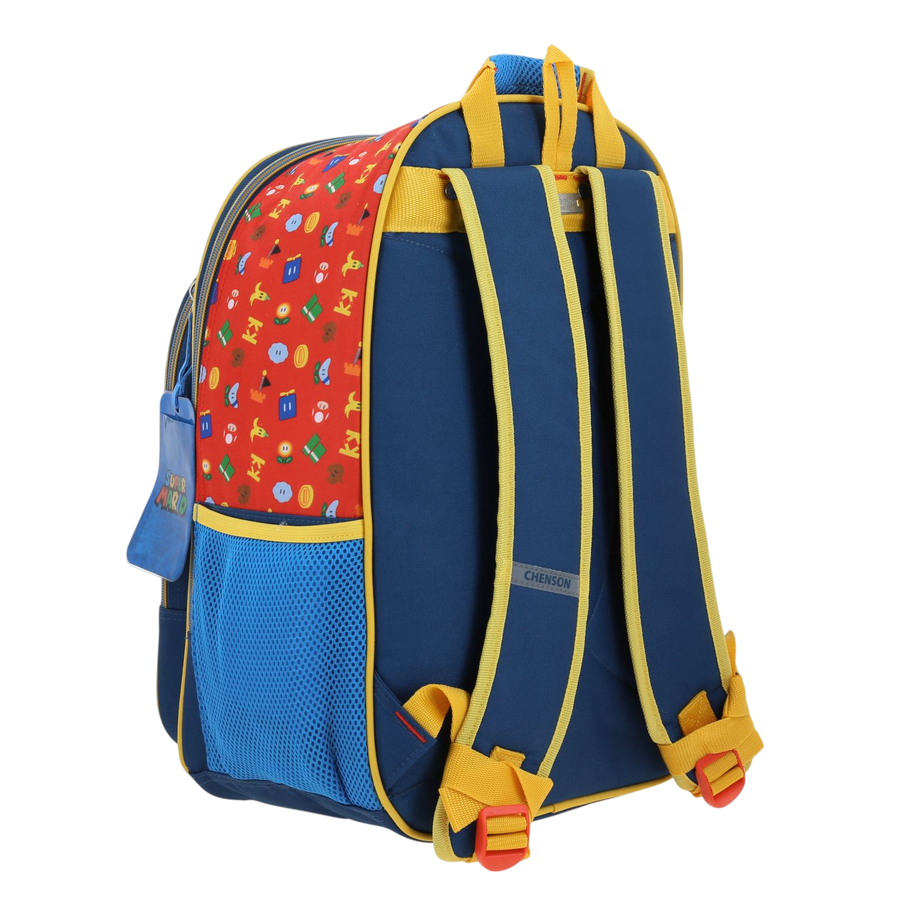 Mochila escolar para niño Mario Bros azul