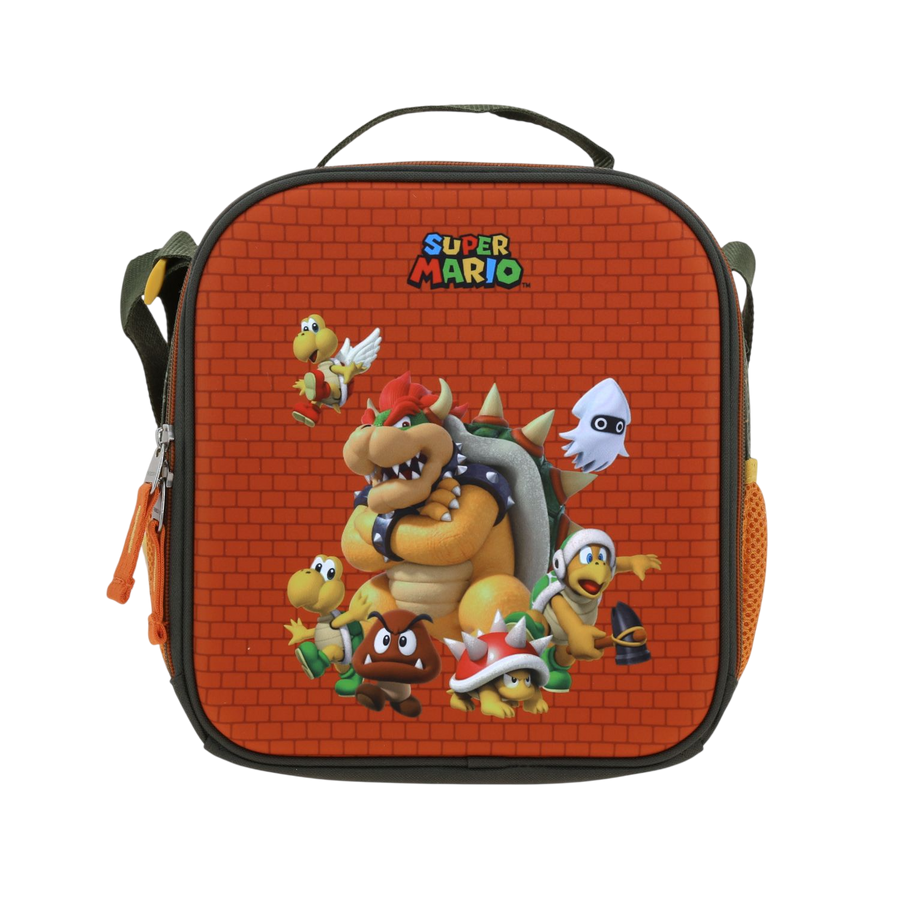 Kit Escolar Mario Bros (Mochila + Lonchera + Lapicera) infantil.