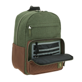 Mochila Escolar 1818 Verde Seco con Porta Laptop 15"