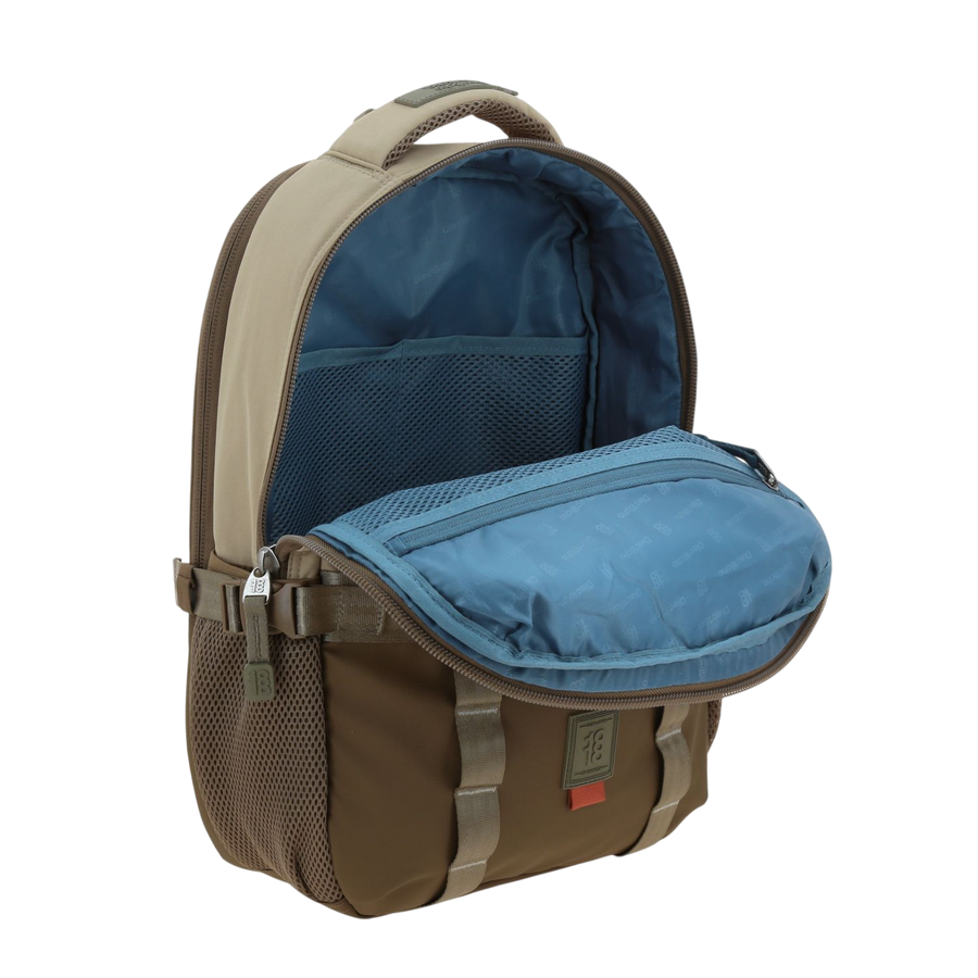 Mochila Escolar 1818 Beige con Compartimento Laptop