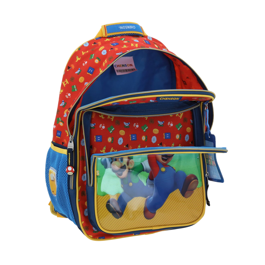 Mochila escolar para niño Mario Bros azul