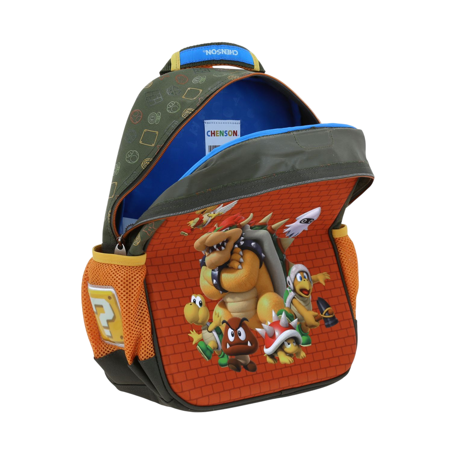 Mochila escolar para niño Mario Bros Verde seco