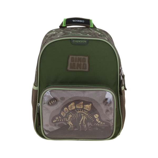 Mochila Dinosaurio Verde Seco 25x30x13 cm Escolar