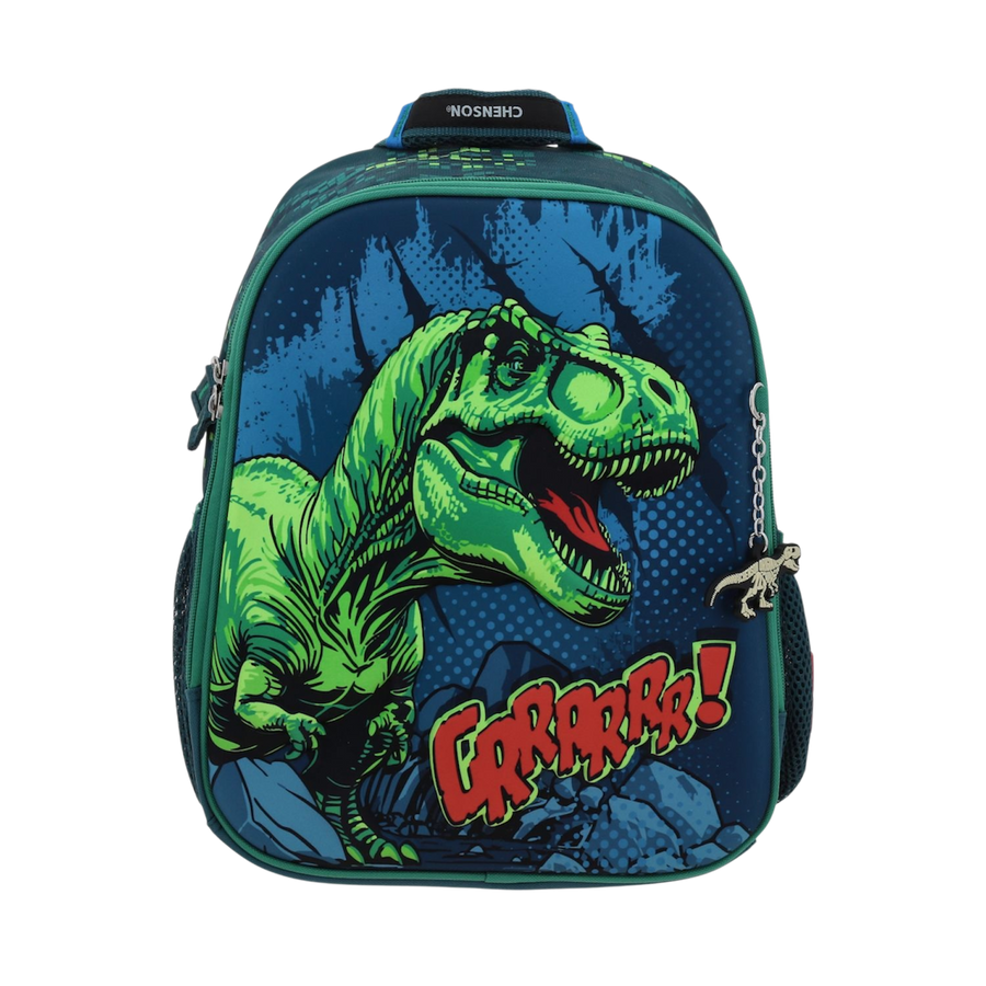 Mochila Dinosaurio Azul 25x30 cm Escolar Resistente