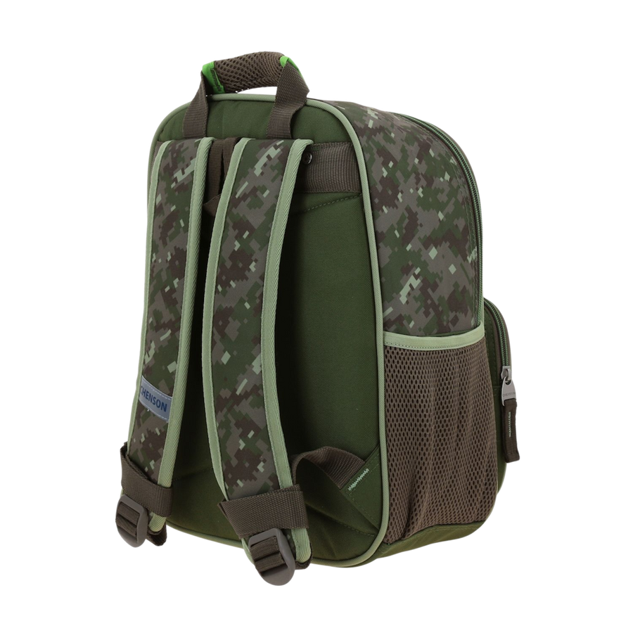 Mochila Dinosaurio Verde Seco 25x30x13 cm Escolar