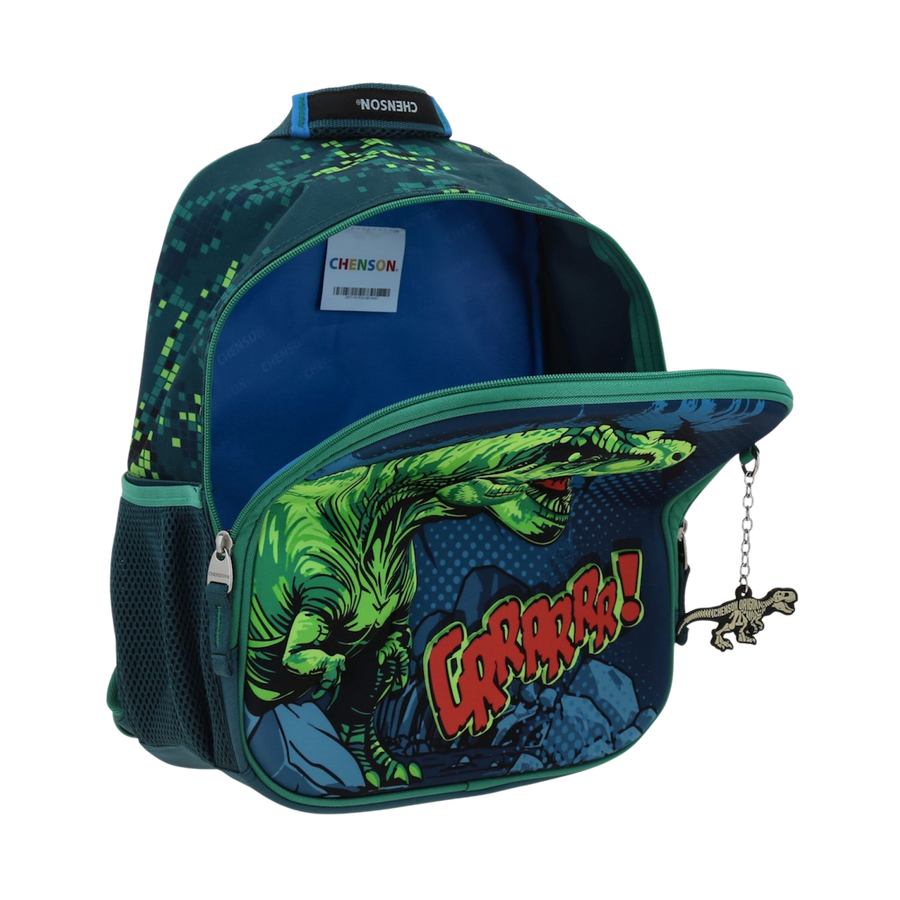 Mochila Dinosaurio Azul 25x30 cm Escolar Resistente