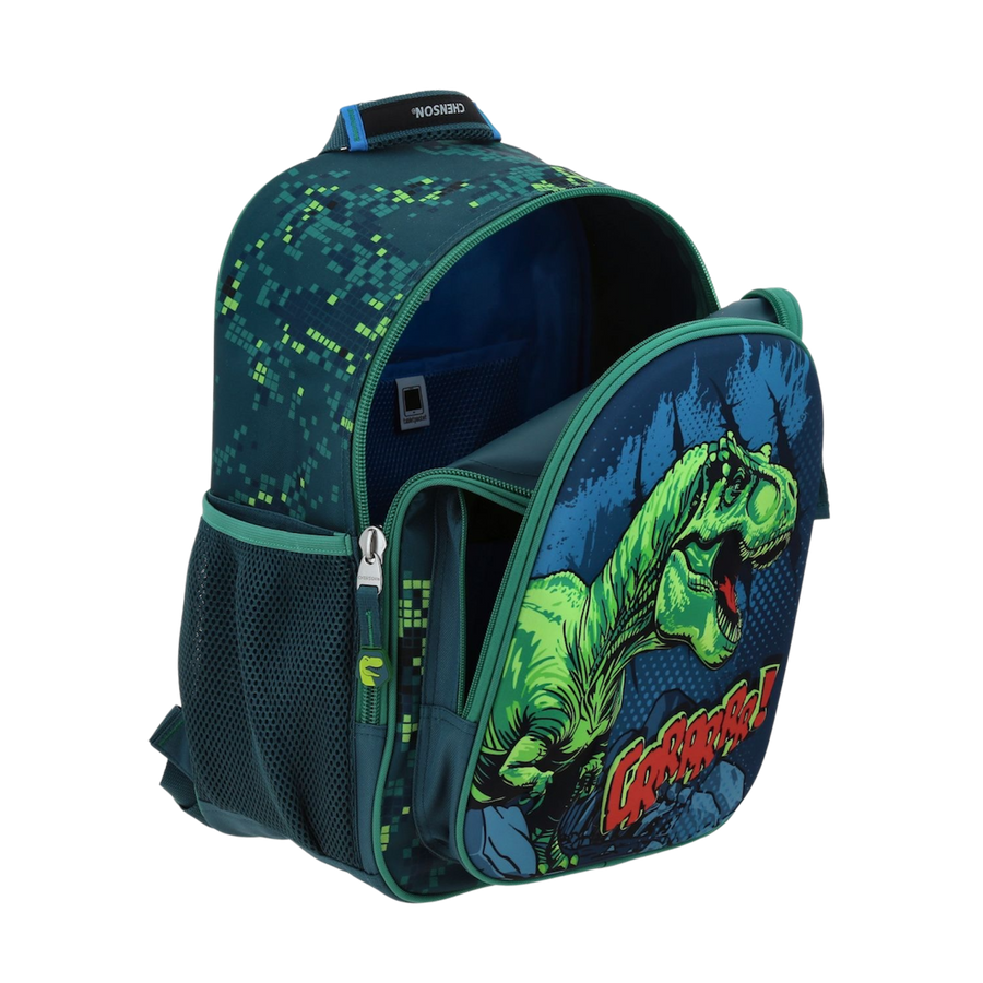 Mochila Dinosaurio Azul 31x43x18 Escolar Resistente