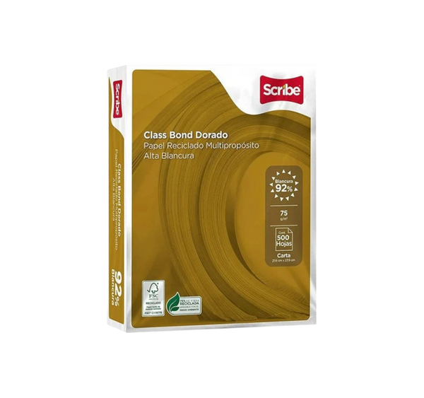Papel Bond Reciclado Dorado Carta 500 Hojas