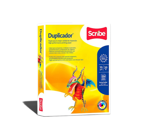 Papel Duplicador Scribe Carta 75G Paquete 500 Hojas