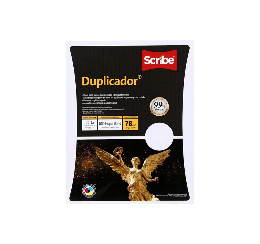 Papel Bond Carta Scribe 500 Hojas Blanco Duplicador 78g/m²